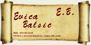 Evica Balšić vizit kartica
